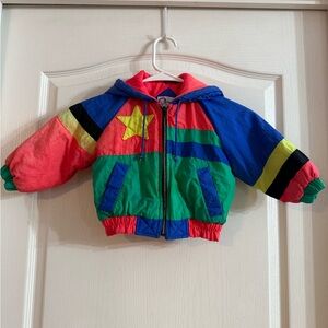Vintage Gerber Infant Puffer Coat Jacket Size 18M Color Block Retro. 9159